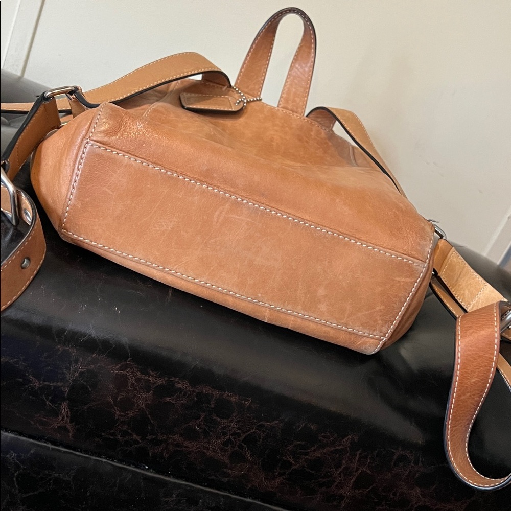 Vintage Coach Leather Buckle Backpack Bag - Picture 7 of 16